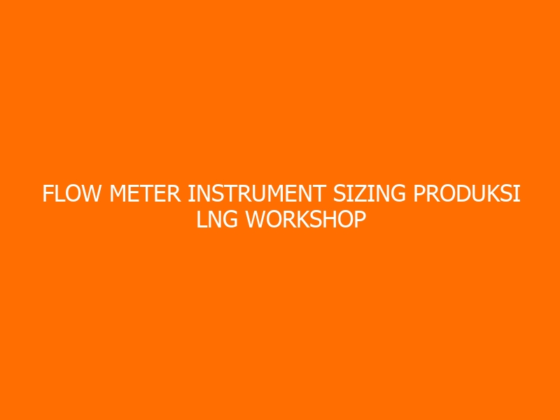 Flow Meter Instrument Sizing Produksi LNG Workshop