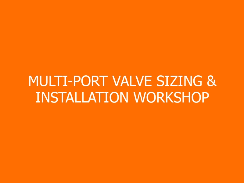 Multi-port Valve Sizing & Installation Workshop